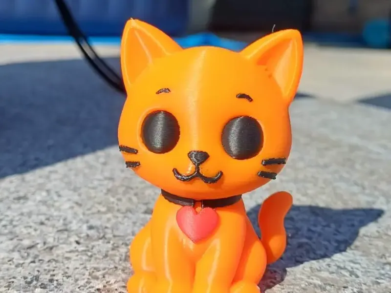 Cute Orange Cat with Heart Collar