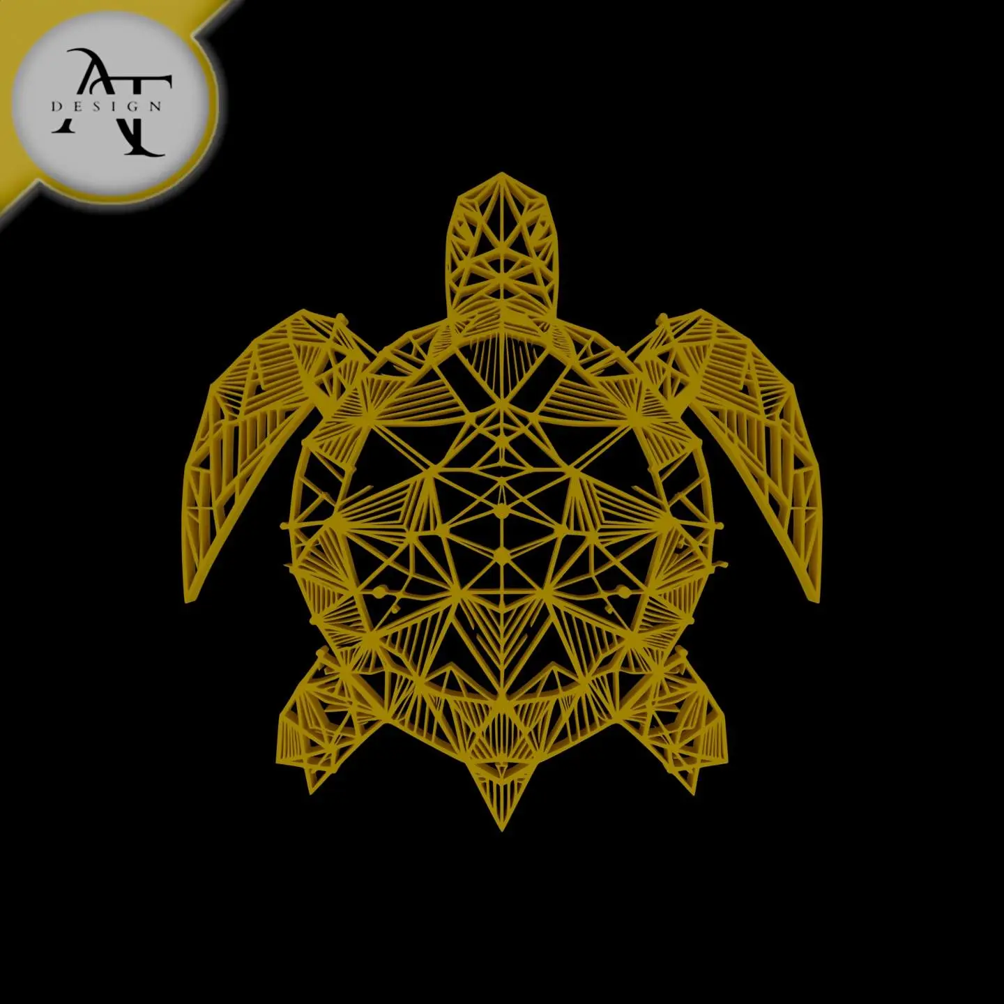 Home Decorations & Ornaments STL Download - Turtle - Geometric - 2D ...