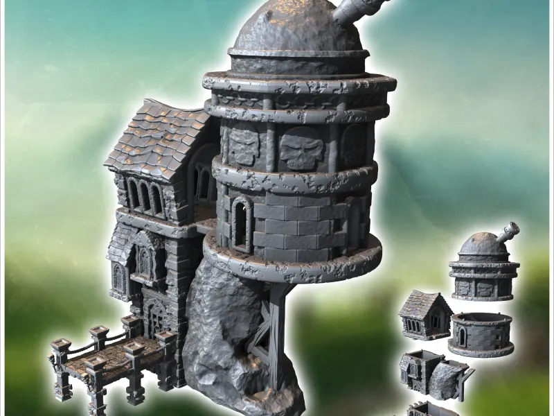Medieval observatory with dome and wooden pontoon (33) - min
