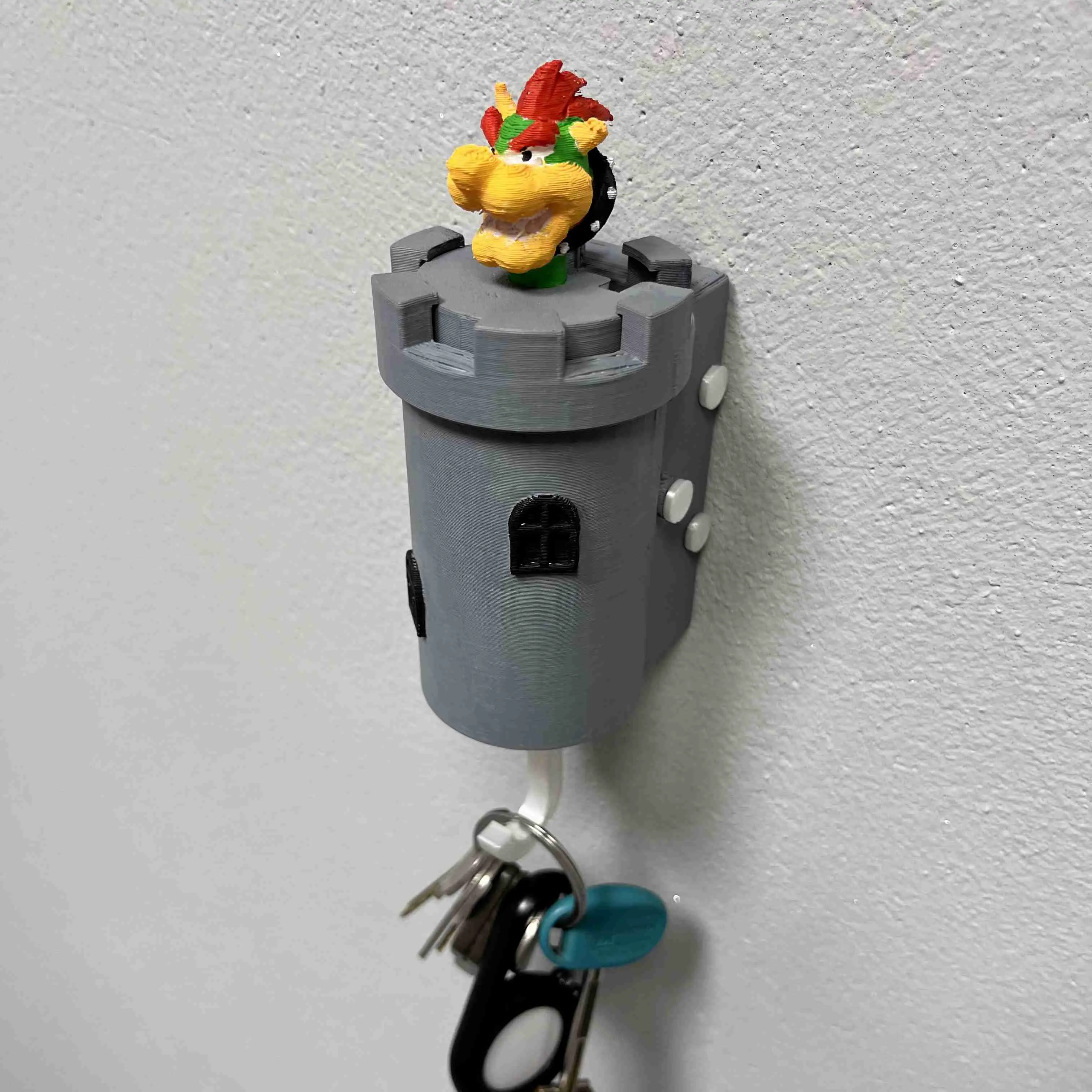 BOWSER TOWER KEY HANGER and KEYHOLDER - SUPER MARIO KEYCHAIN