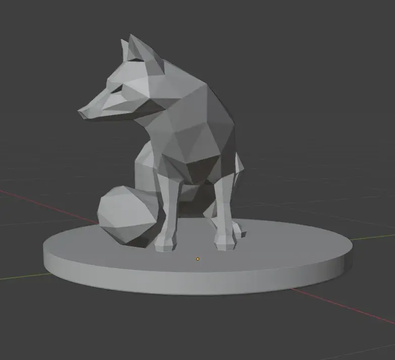 low poly fox Sculpture