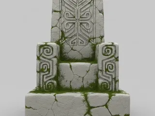 Forgotten Stone Throne – Ancient Temple Relic Diorama