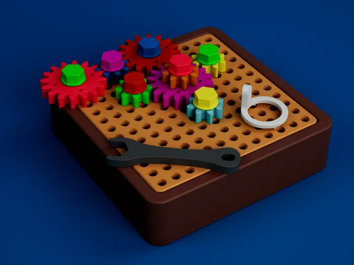 Interactive Gear Fidget Board - Education - PLA - 3D printed product - фото 5
