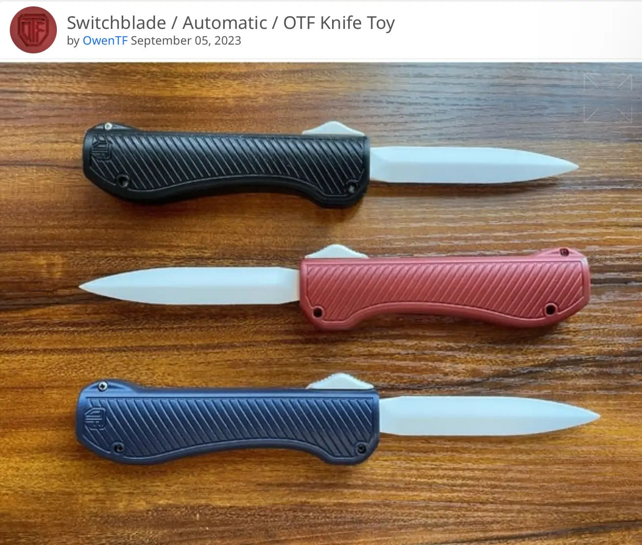 www.thingiverse.com/OwenTF switchblade/automatic/otf/knife