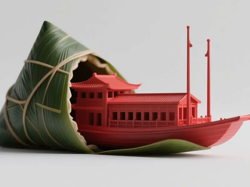 Zongzi del Festival del Bote del Dragón y Barco Rojo de Jiaxing