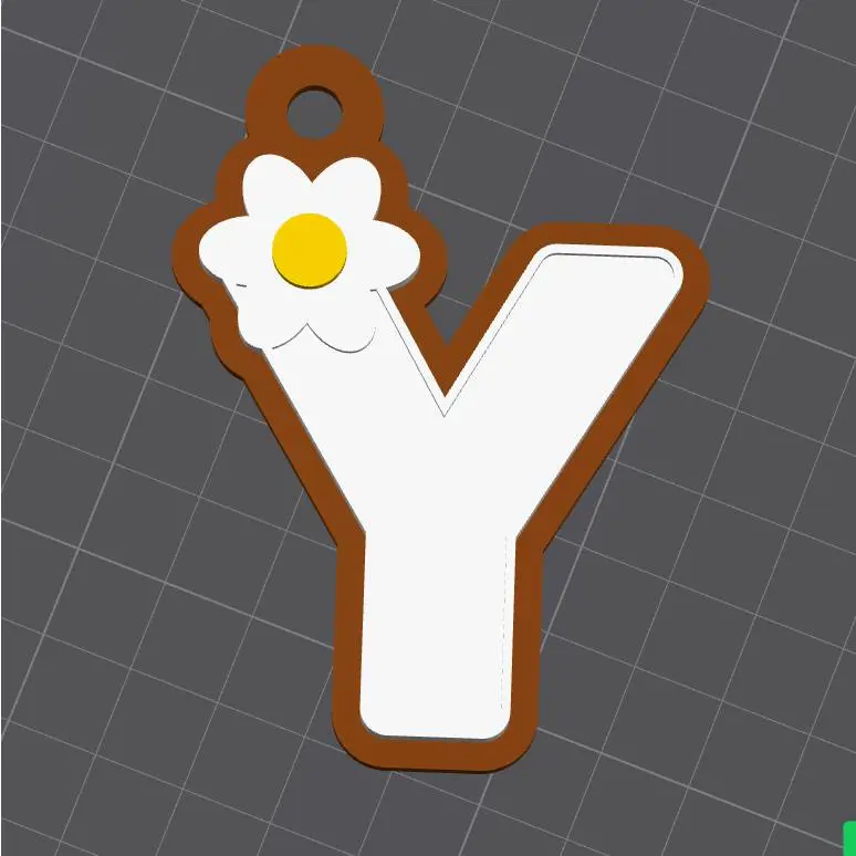 Y capital letter flower keychain