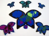 Butterfly World Map - Four Pieces-1