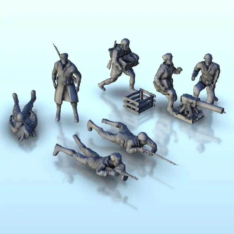 Russian WW2 infantry section - terrain scenery USSR mini