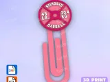 Paperclip Pesas Barbell - bookmark-1
