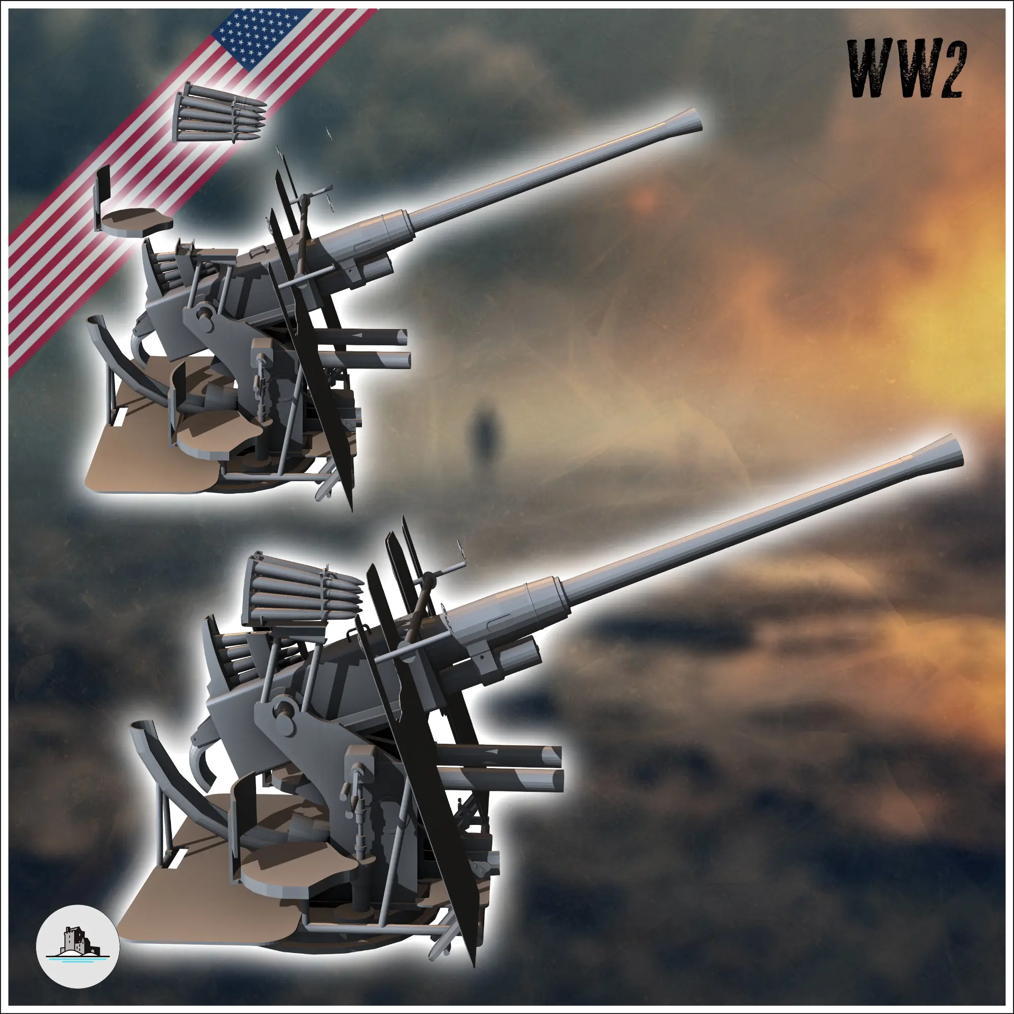 Bofors 40 mm L60 AA anti-air canon (1) - miniatures warhamme