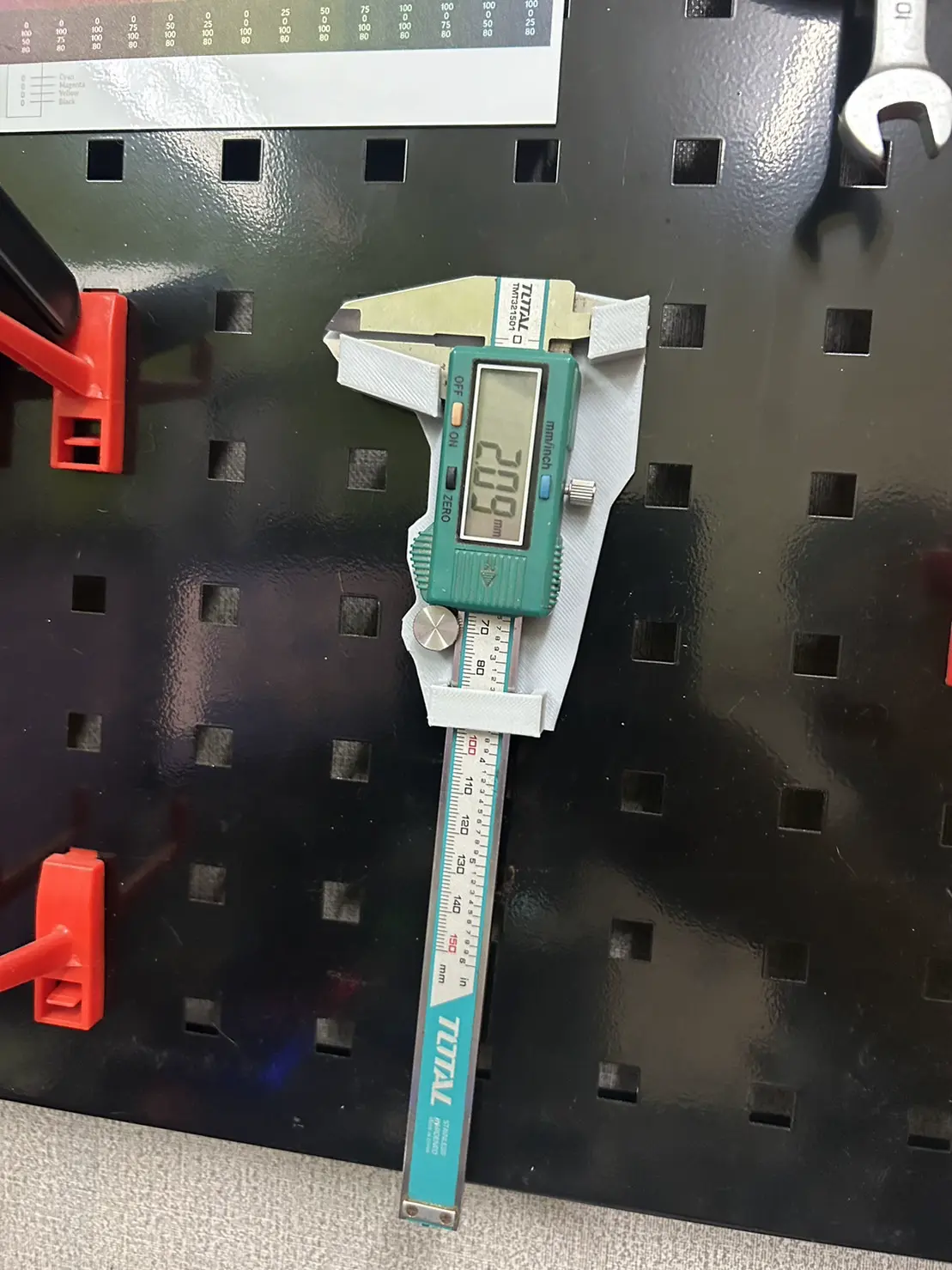 Vernier Caliper Holder for pegboard (square hole)