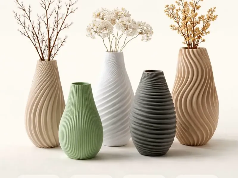 Textured Wave Vases