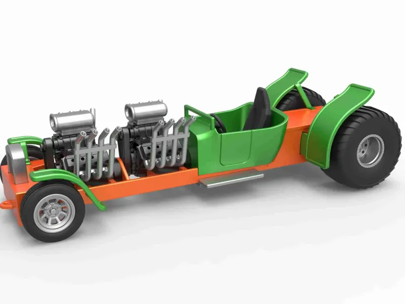 Camion de traction 2wd Hot rod avec 2 V8 Version 1 Echelle 1:25