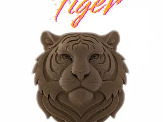 Tiger Head - Wall Sculpture