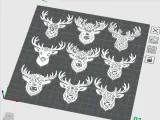 Decorative Deer Head SVG Bundle | 9 Antler Designs | CNC-8