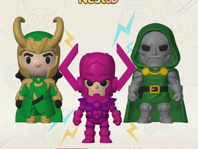 Marvel Villains Trio – Cute 3D Figure Set