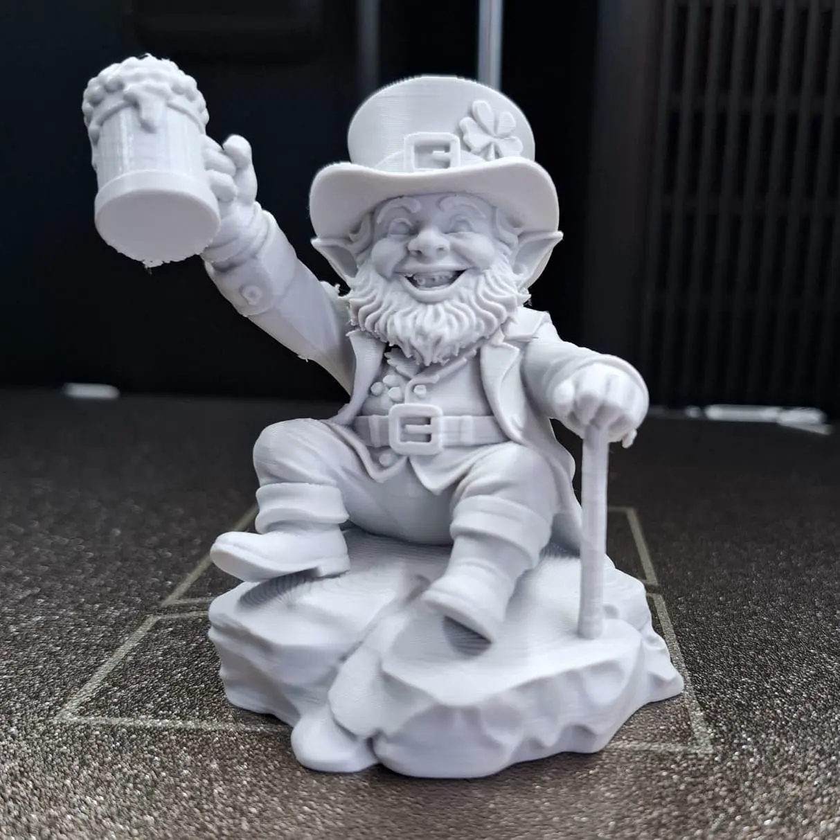 Cheerful Leprechaun on a Rock