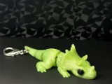 Flexi Triceratops Keychain ~ NO AMS ~ 35 Minute Print-1