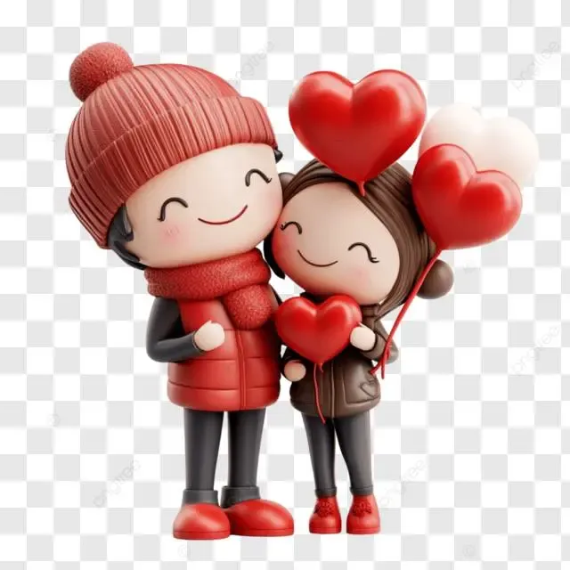 Pareja novios con globos San Valentín