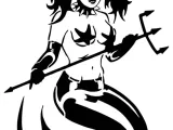 Mermaid stencil 3-0