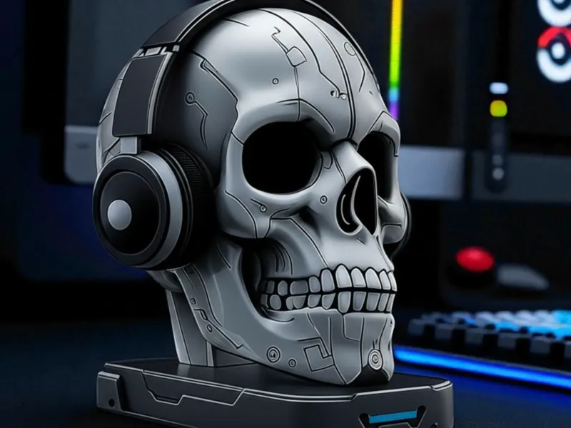 CyberPunk Skull Headphone Stand