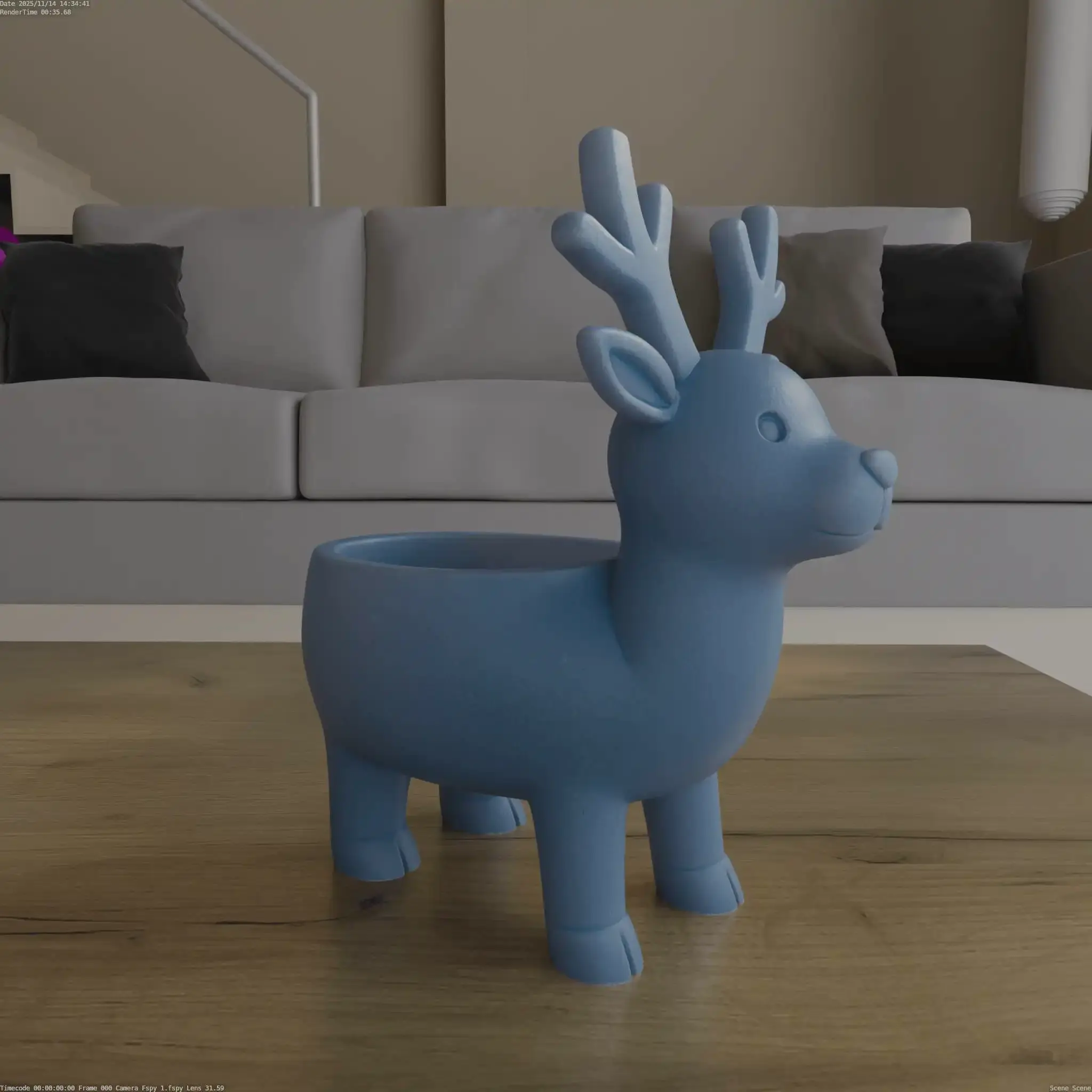 Cute Deer Planter and Candy Bowl 3D Model STL