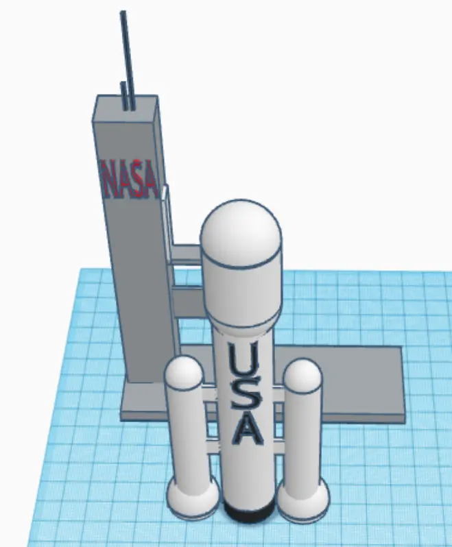 Free Other STL Download - NASA rocket with lunch padby yellow_turTle_4
