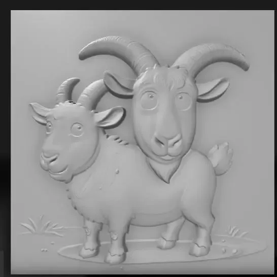 Cartoon portrait of goat