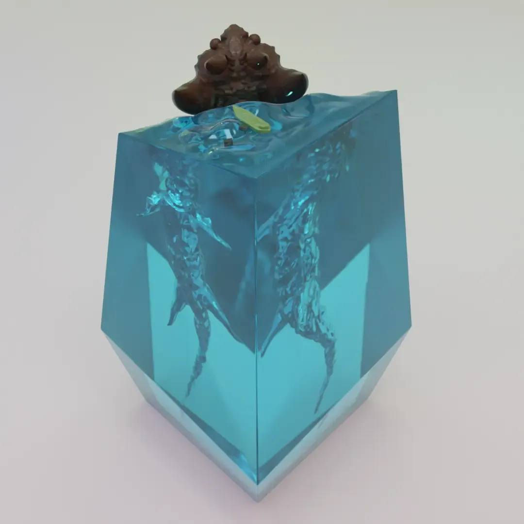 Sea Monster Diorama for Clear Resin 3D Print
