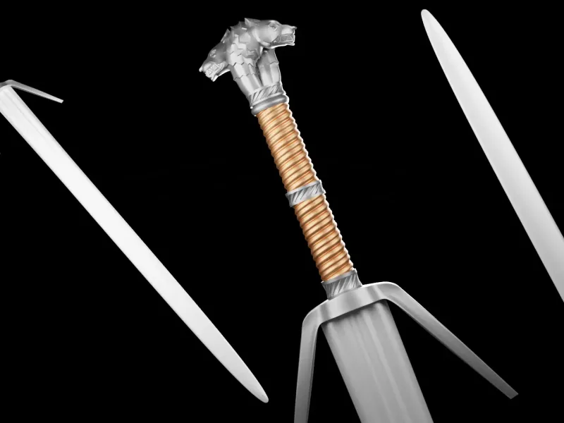 Geralt Silver Sword - Versiunea de joc - FIȘIER COSPLAY REAL SIZE