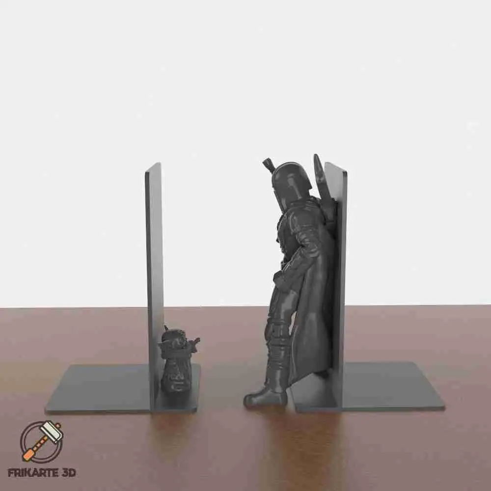 The Mandalorian & Baby Yoda Bookends