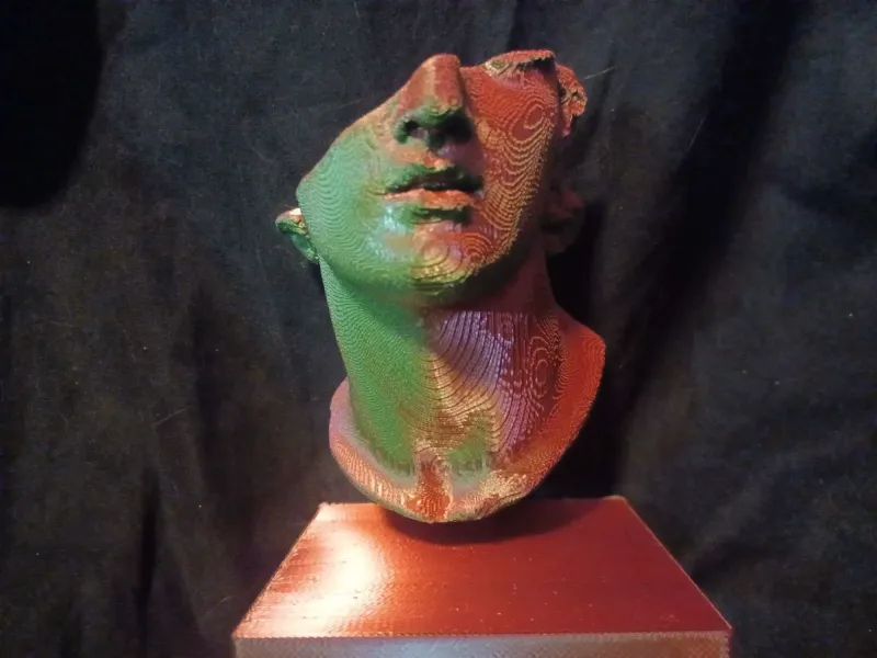 Pixelated Fragmented Colossal Head