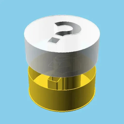 Disc with a question mark, nestable box (v1)