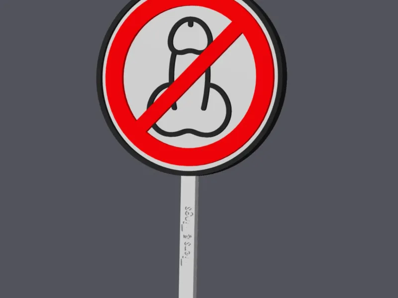 Penis Forbidden - Traffic Sign - Caketopper v2