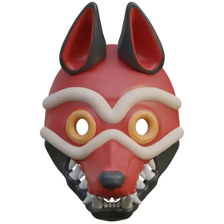 Masque de loup articulé San - Princesse Mononoke (1997)