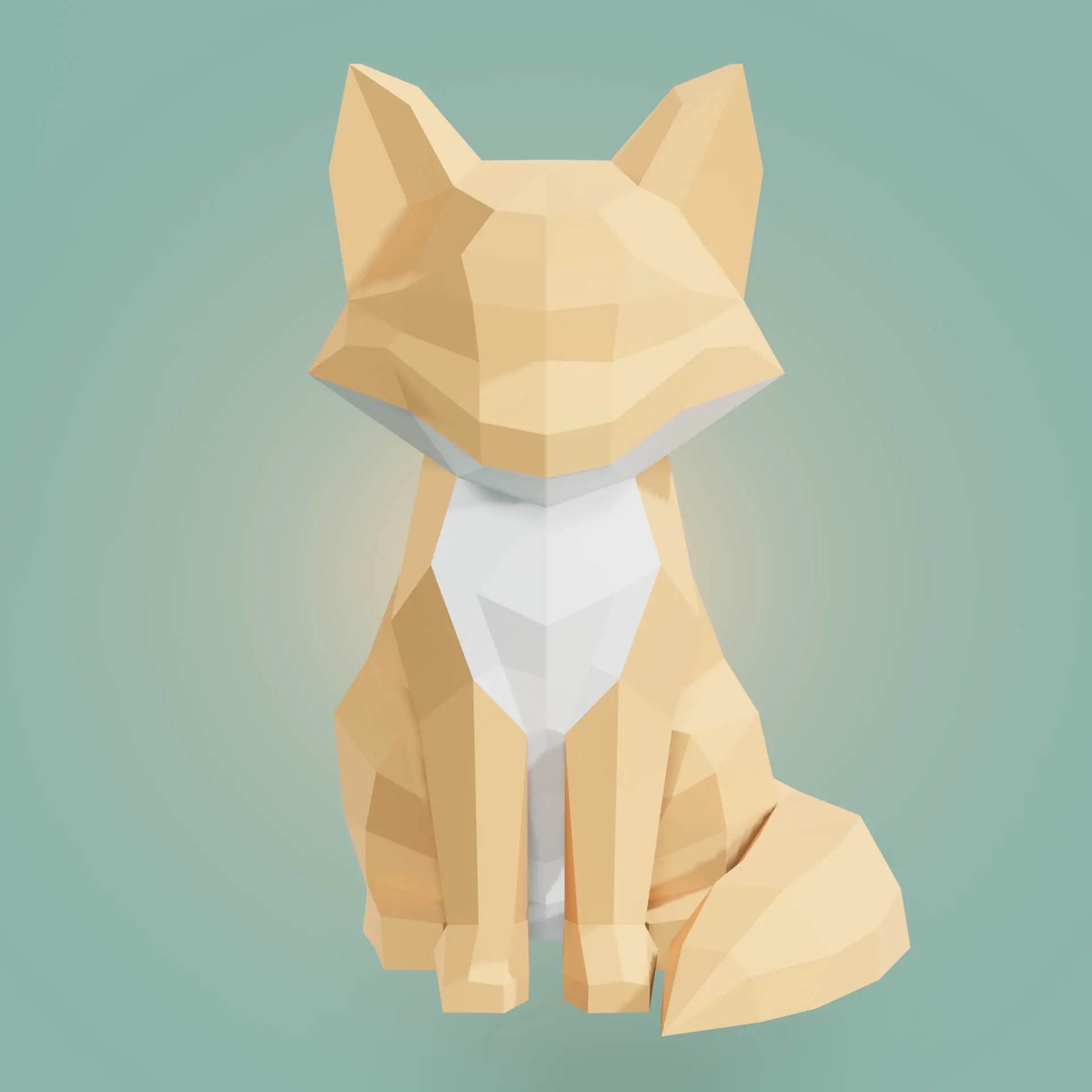 Low Poly Fox – (Dual Color / Multimaterial 3MF)