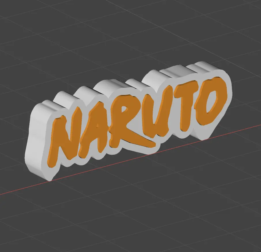 Figura decorativa con el nombre de Naruto