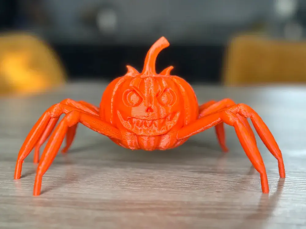 Halloween pumpkin spider