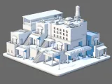 Stylized Industrial Building Low Poly Miniature Architecture-3