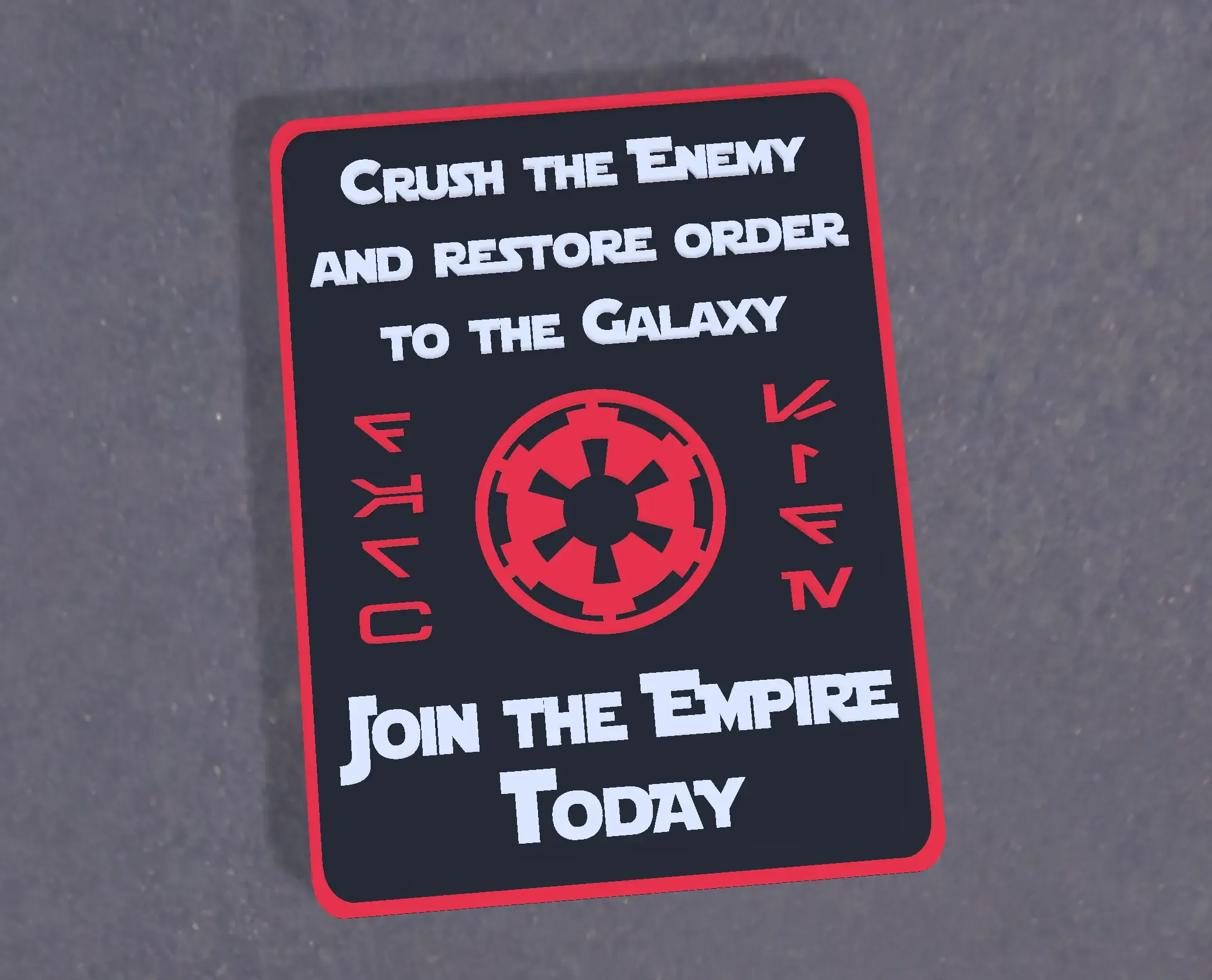 Star Wars Empire Imperial Dark Side Vader Recruiting Sign