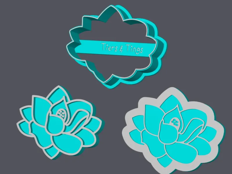 Magnolia Flower - Cookie Cutter with stamp and embosser