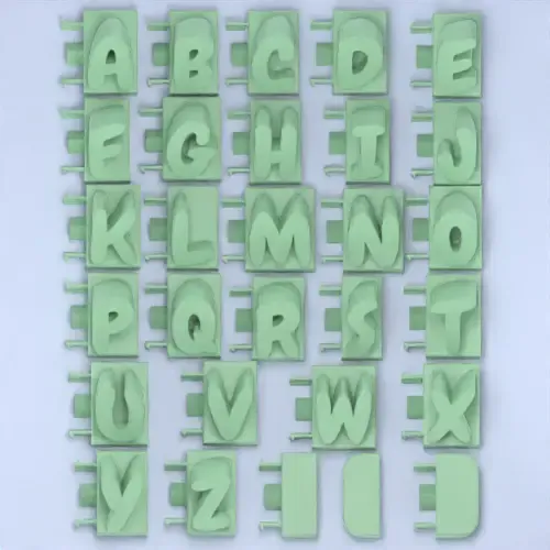 3D name from letters - Round Font