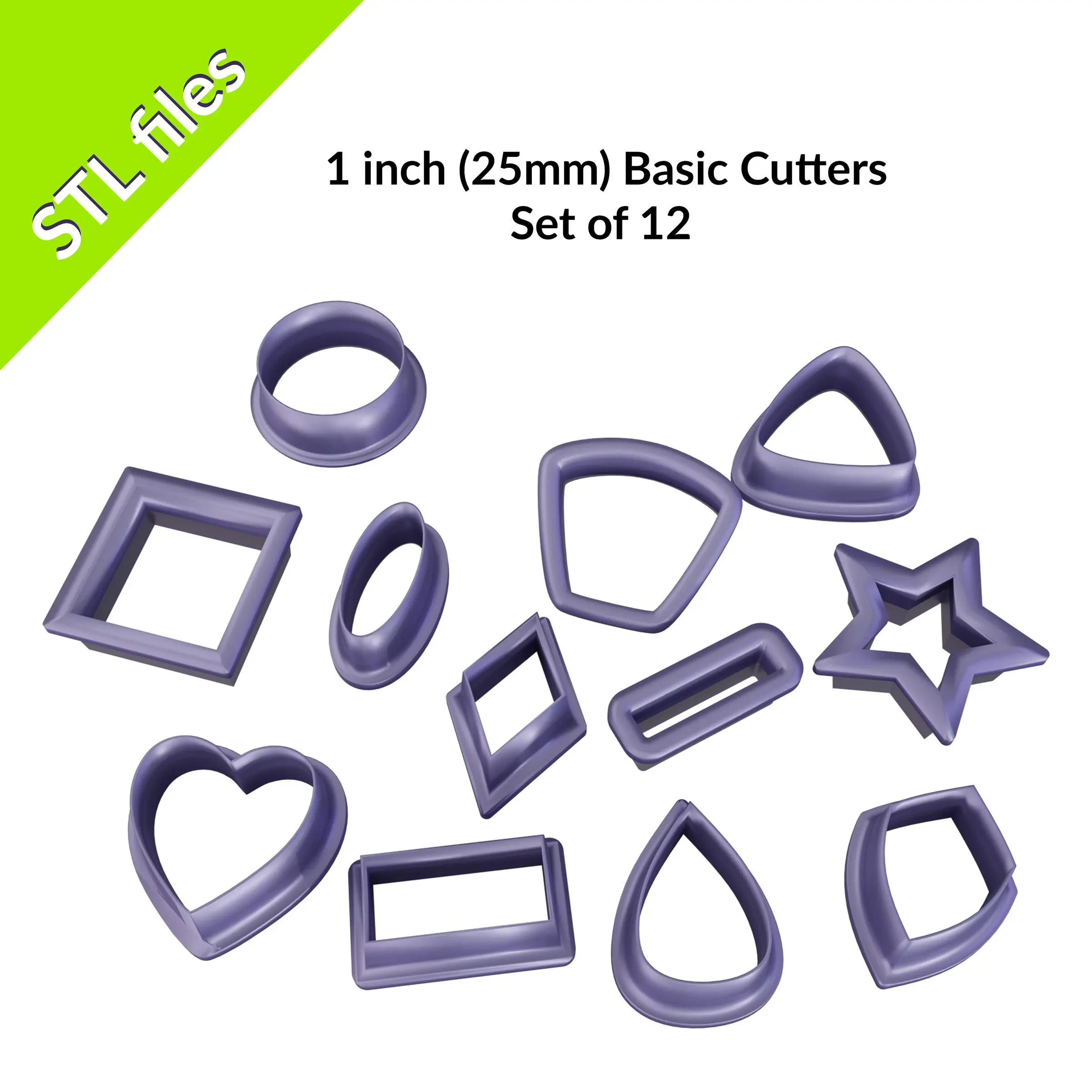 Basic Cutter 3D Printer Files | 3MF File | Basic clay cutters, 25mm (1