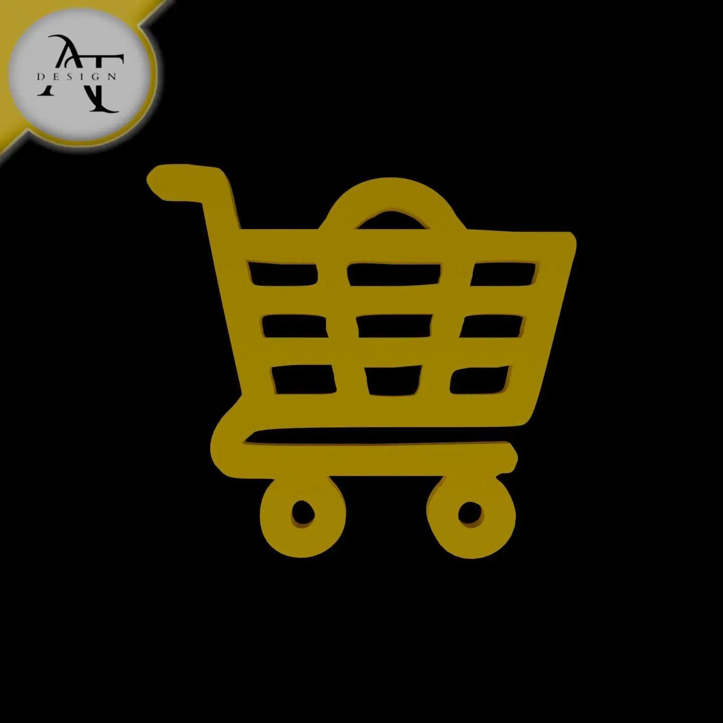 Simple Shopping Cart Symbol - 2D Art