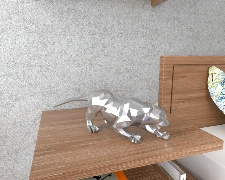 Scultura decorativa Panther Lowpoly