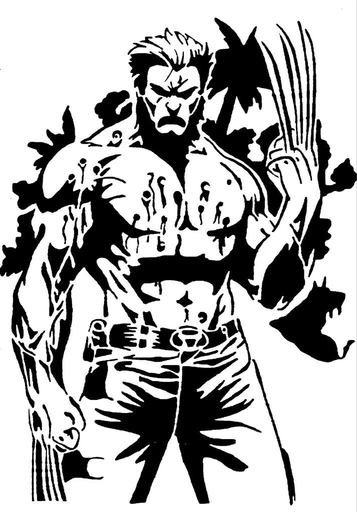 Wolverine Scratch Patterns Free Other STL Download - Wolverine Stencil 5by SMT_M 🦊