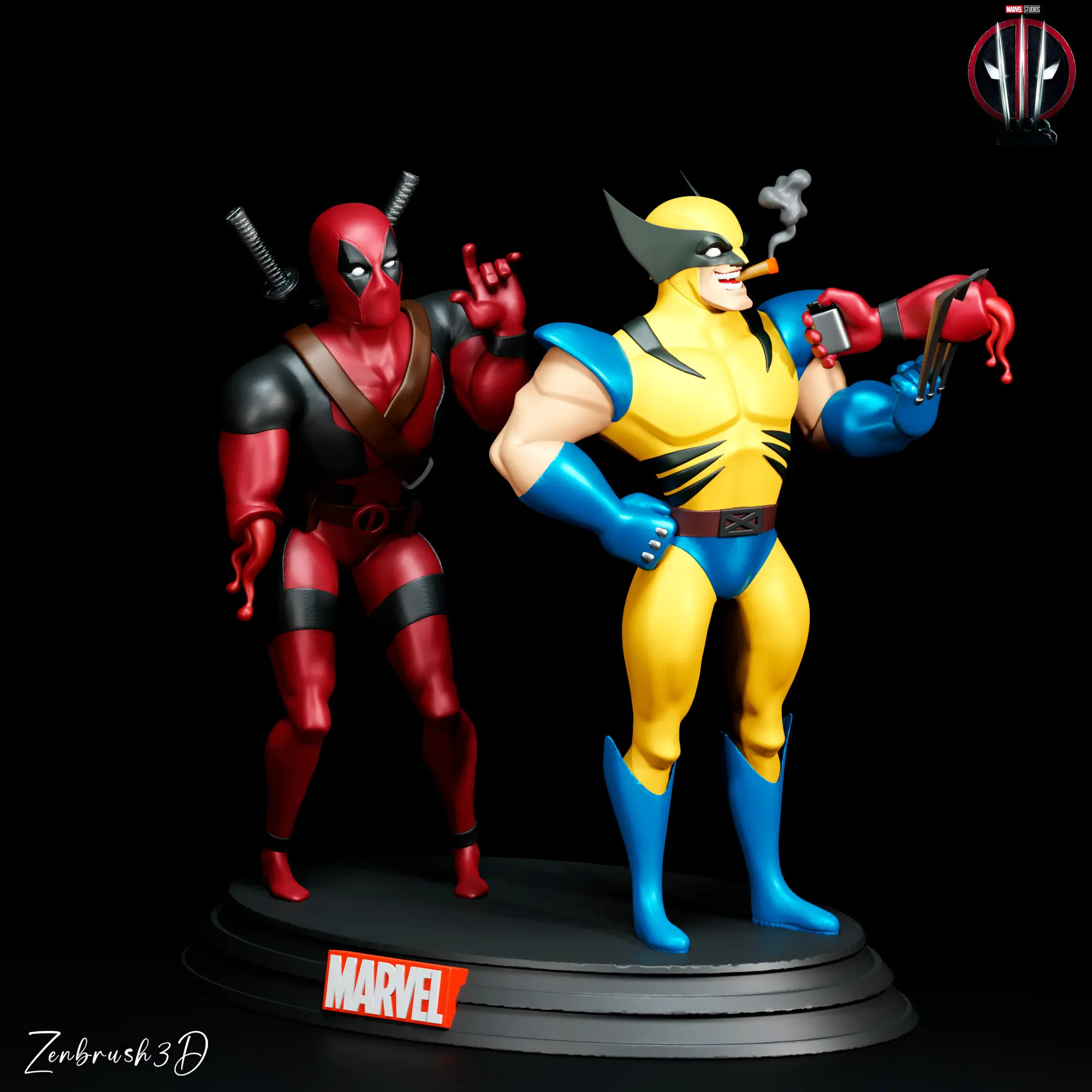 DIORAMA DE DEADPOOL E WOLVERINE COMPLETO PARA IMPRESSÃO 3D