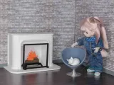 1:12 ölçekli Modern Şömine - bebek evi mobilyaları-7