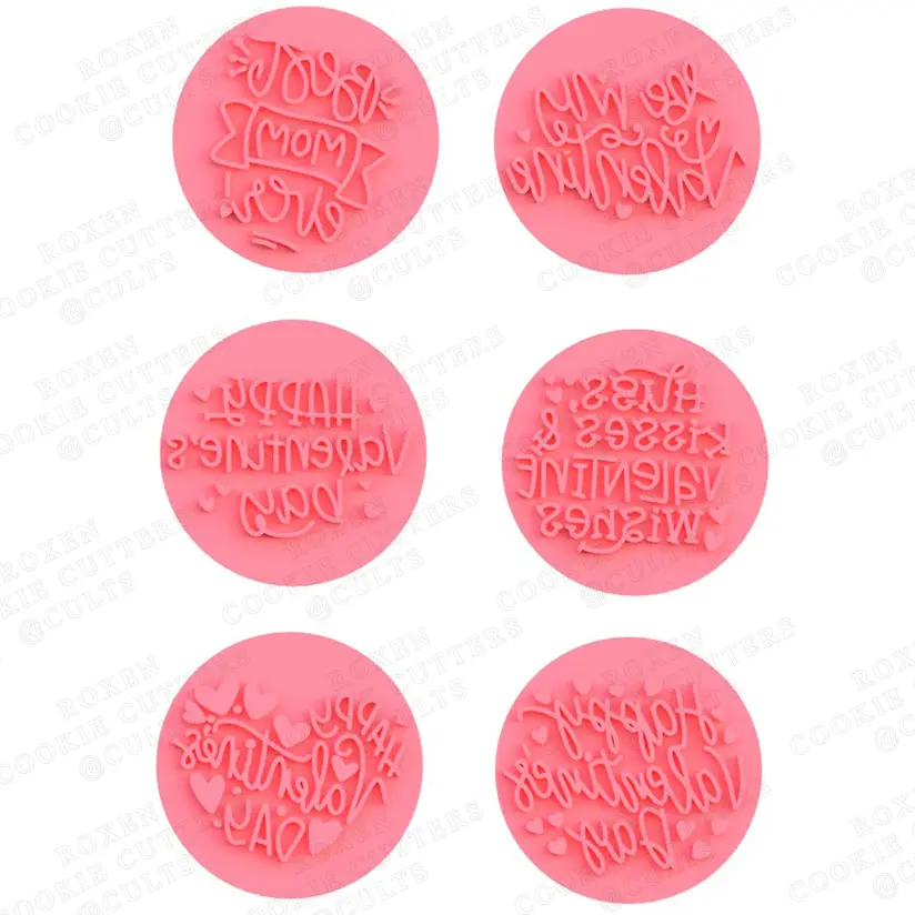 Valentines Day lettering cookie cutter set of 6