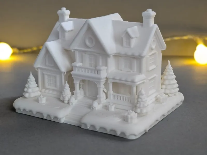 Villa Invernal Nevada - Miniatura Navideña Detallada